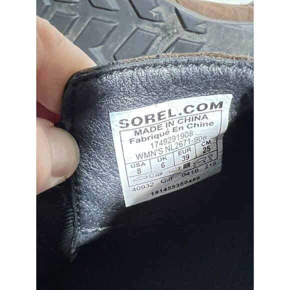 Sorel Women's EUC Brown Leather Emelie Chelsea Slip On Boot Bootie Size 8 - Picture 5 of 5